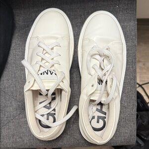 Ganni Off-White Sneakers with Logo